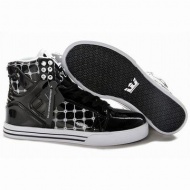 Supra Skytop High Tops Black White Men Leather Suede Footwear 26739