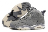 Men Air Jordan Retro 6 Suede Cool Grey/White Shoes 69533